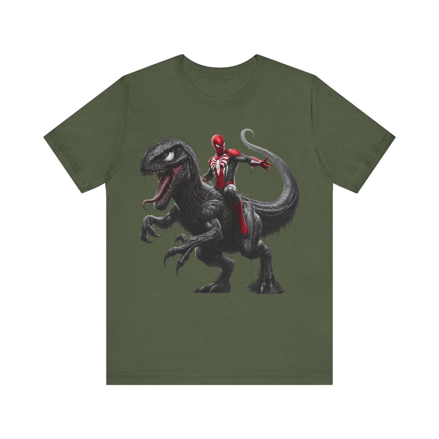 Spiderman Riding  Dinosaur- T-Shirt