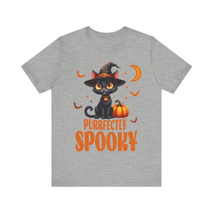 Cute halloween tee, Purrfectly spooky- Short Sleeve Tee