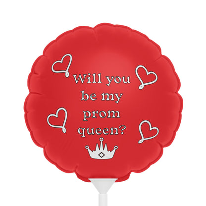 Will you be my prom queen? Red Balloon (Round and Heart-shaped), 6"