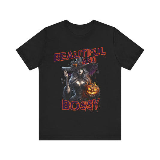 Halloween tee, beautiful and bossy - Short Sleeve Tee