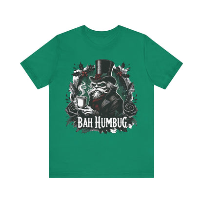 Bah Humbug Unisex Tee Shirt, Scrooge Christmas Top, Funny Holiday Clothing, Minimalist Design, Grinch Inspired Apparel, Sarcastic Gift for