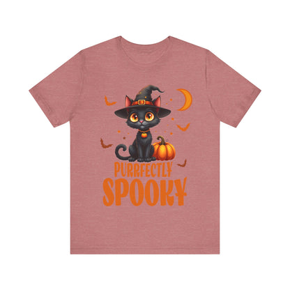 Cute halloween tee, Purrfectly spooky- Short Sleeve Tee