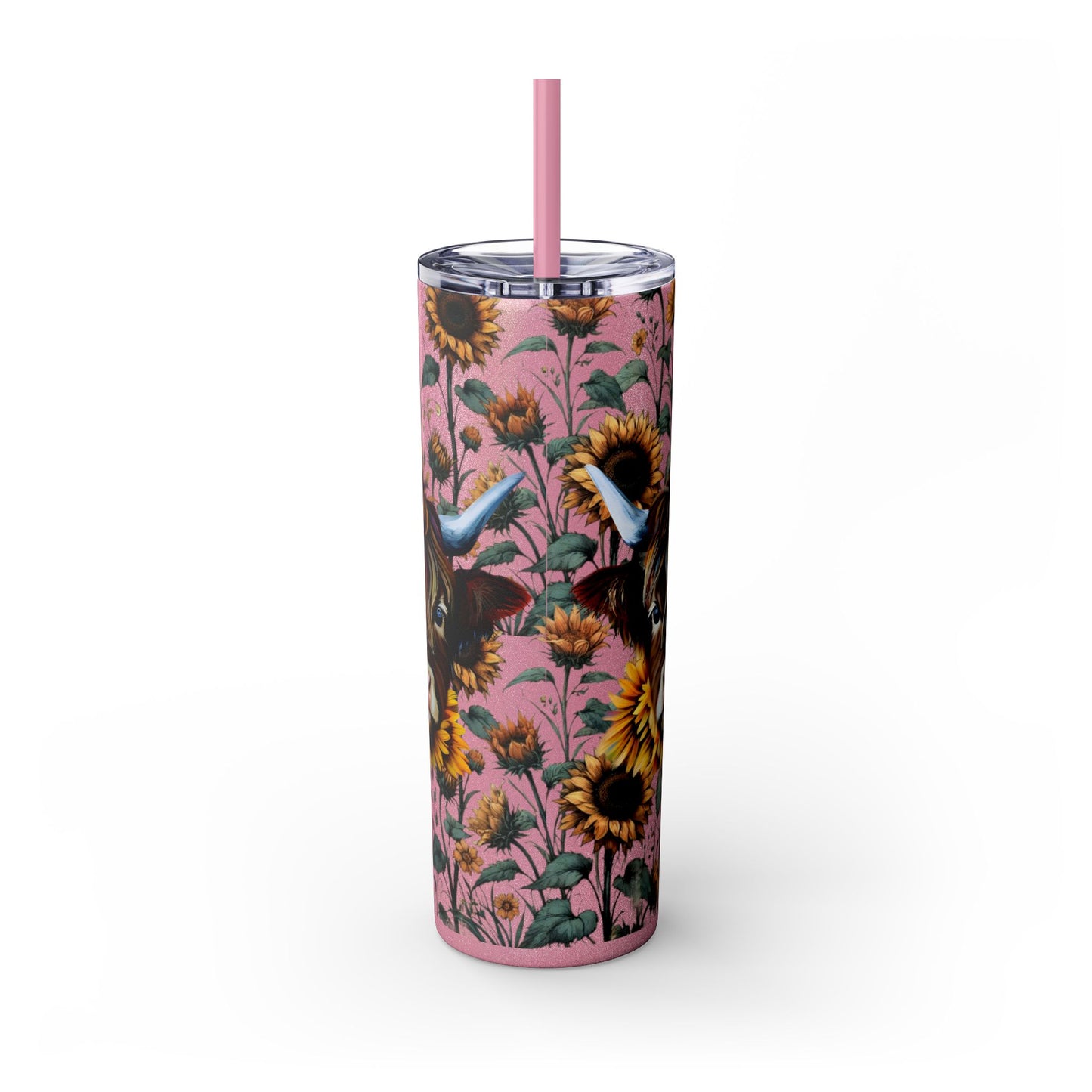Tumbler Cup - Highland Cow and Sunflowers Design