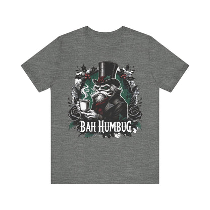 Bah Humbug Unisex Tee Shirt, Scrooge Christmas Top, Funny Holiday Clothing, Minimalist Design, Grinch Inspired Apparel, Sarcastic Gift for