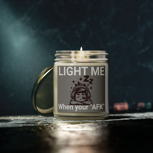 Light me when your afk- Scented Candle, 4oz-9oz- Apricot wax