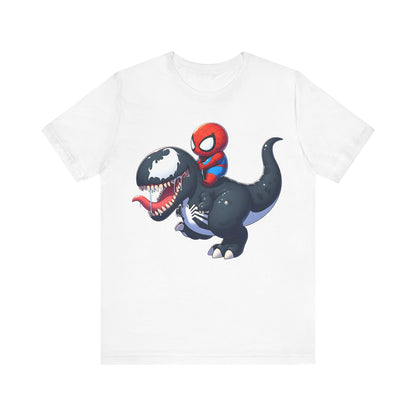 Baby Spidey Riding a Venom Dino- T-Shirt
