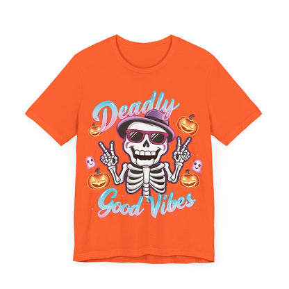 Halloween Skeleton Peace Sign Tee