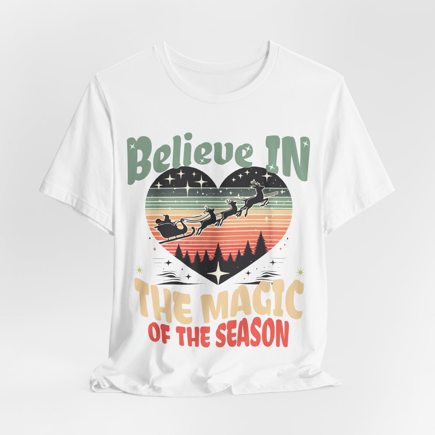 Christmas Shirt, Santa T-Shirt, Santa Believe, Christmas Gifts, Santa Graphic Tees, Express Delivery, Xmas Womens Clothing, Holiday T Shirts