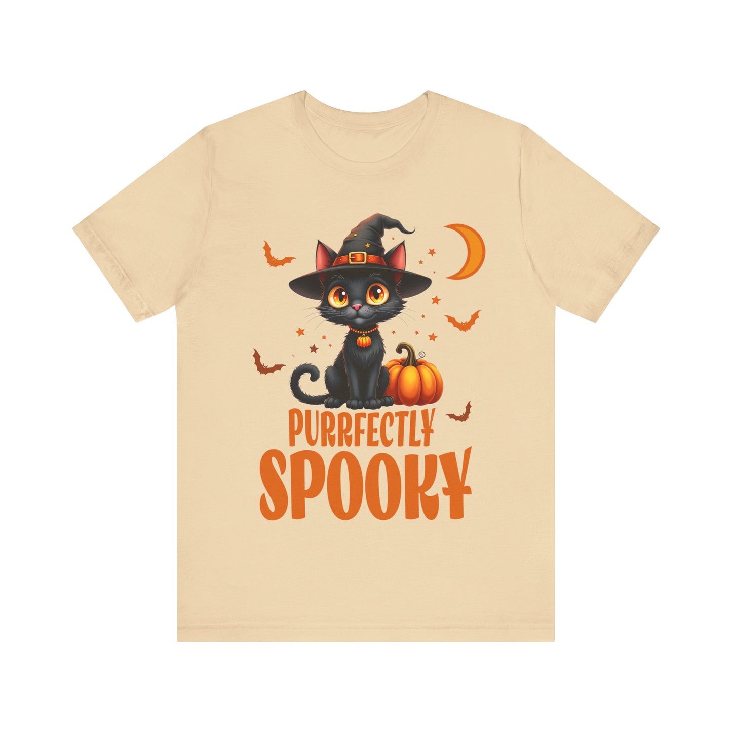 Cute halloween tee, Purrfectly spooky- Short Sleeve Tee