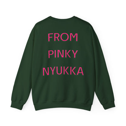Christmas Nyukka Crewneck Sweatshirt — "Merry Christmas" from Pinky Nyukka