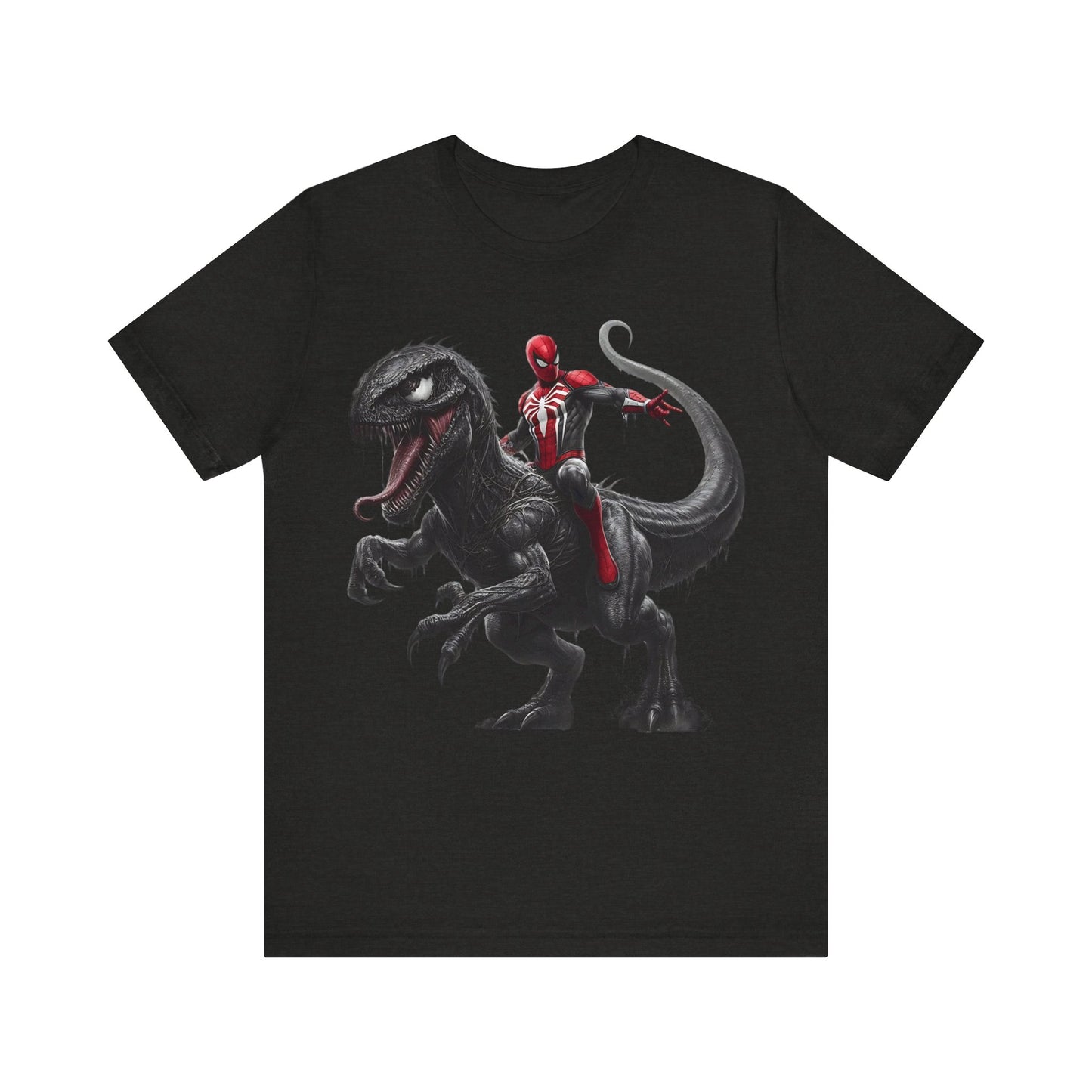Spiderman Riding  Dinosaur- T-Shirt