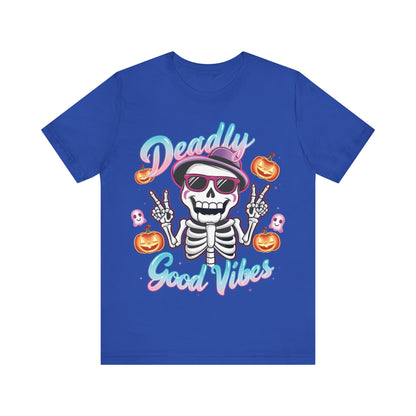 Halloween Skeleton Peace Sign Tee