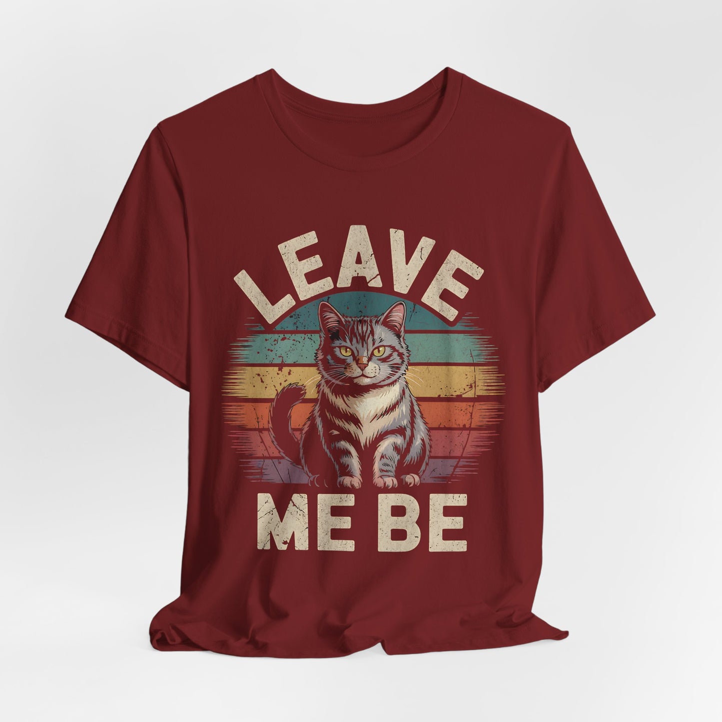 Vintage Sunset Cat T-Shirt, Leave Me Bro Graphic Tee, Funny Animal Lover Gift, Retro Kitty Top, Cool Short Sleeve Shirt