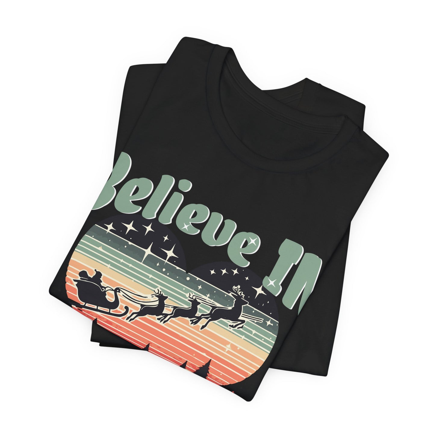 Christmas Shirt, Santa T-Shirt, Santa Believe, Christmas Gifts, Santa Graphic Tees, Express Delivery, Xmas Womens Clothing, Holiday T Shirts