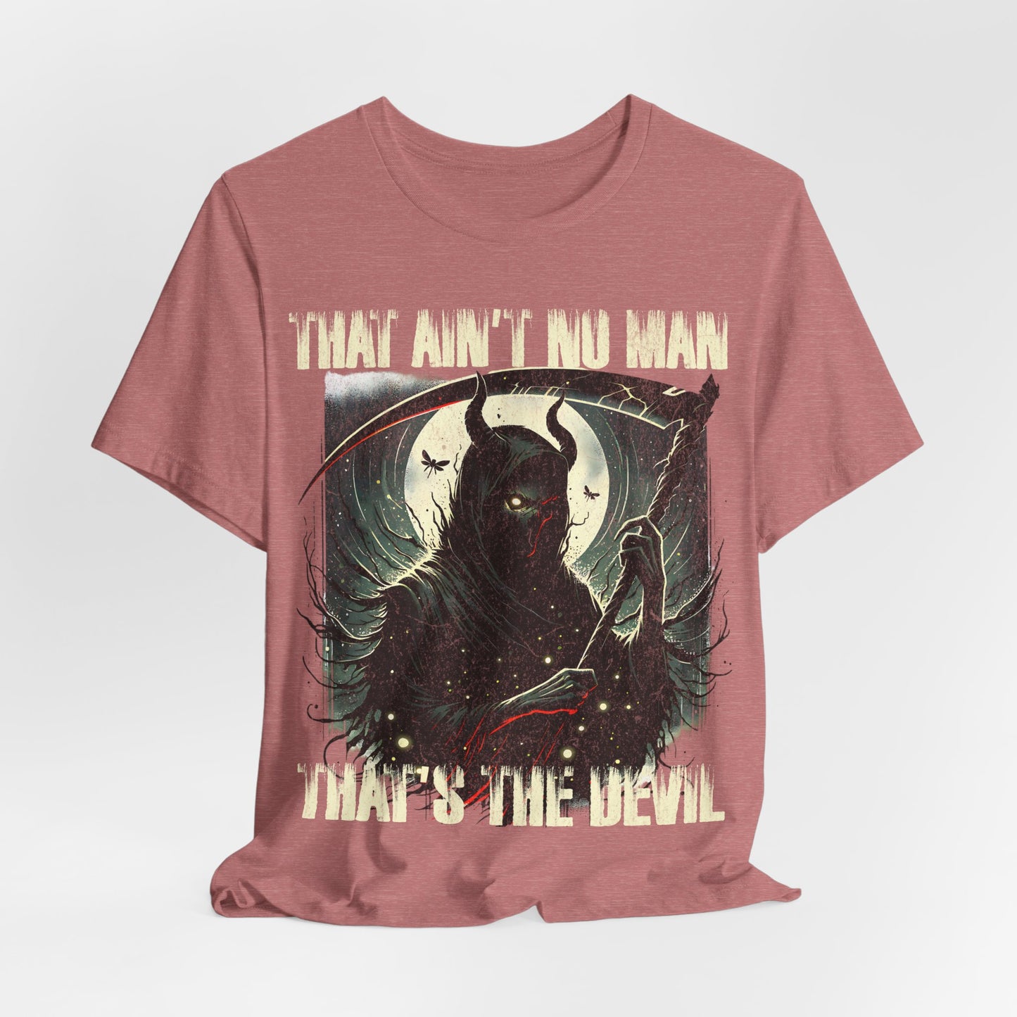 That ain't no man that's the devil, Music Album Art Tee, Scythe Devil Tee, Graphic Print Tee, Alternative Tee