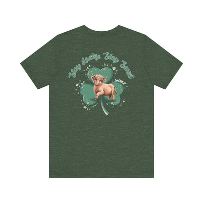 St Patrick's Day Highland Cow Tee, Stay Lucky Stay Sweet Shirt, st pattys day shirt, Green Lucky Charm, Shamrock Tee, Irish shirt,