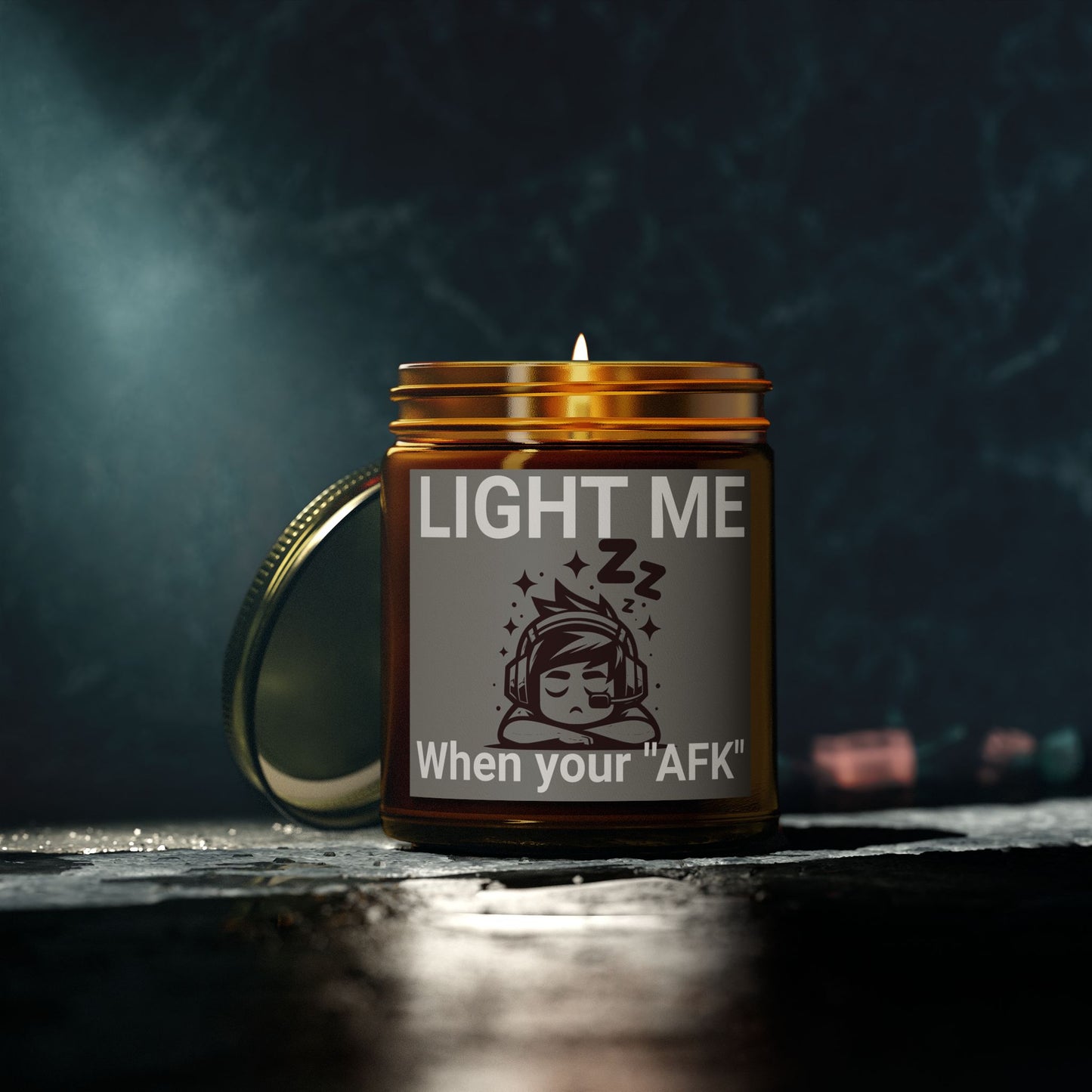 Light me when your afk- Scented Candle, 4oz-9oz- Apricot wax