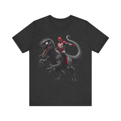 Spiderman Riding  Dinosaur- T-Shirt