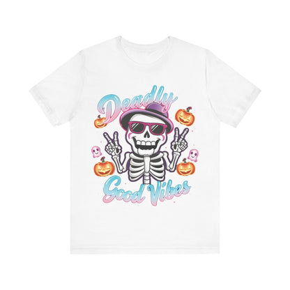 Halloween Skeleton Peace Sign Tee