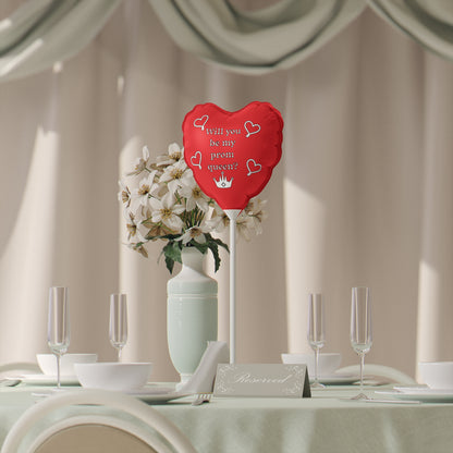Will you be my prom queen? Red Balloon (Round and Heart-shaped), 6"