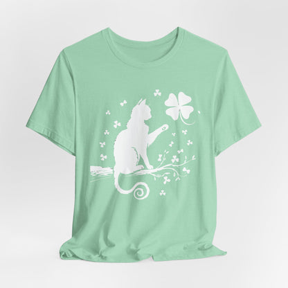 Cat  St. Patrick's Day Tee, cat St. patty's day, Lucky Cat Shirt, Shamrock Swatting, cat shirt, shamrock cat shirt, lucky cat shirt,