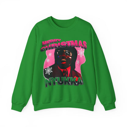 Christmas Nyukka Crewneck Sweatshirt — "Merry Christmas" from Pinky Nyukka