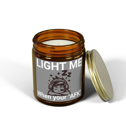 Light me when your afk- Scented Candle, 4oz-9oz- Apricot wax