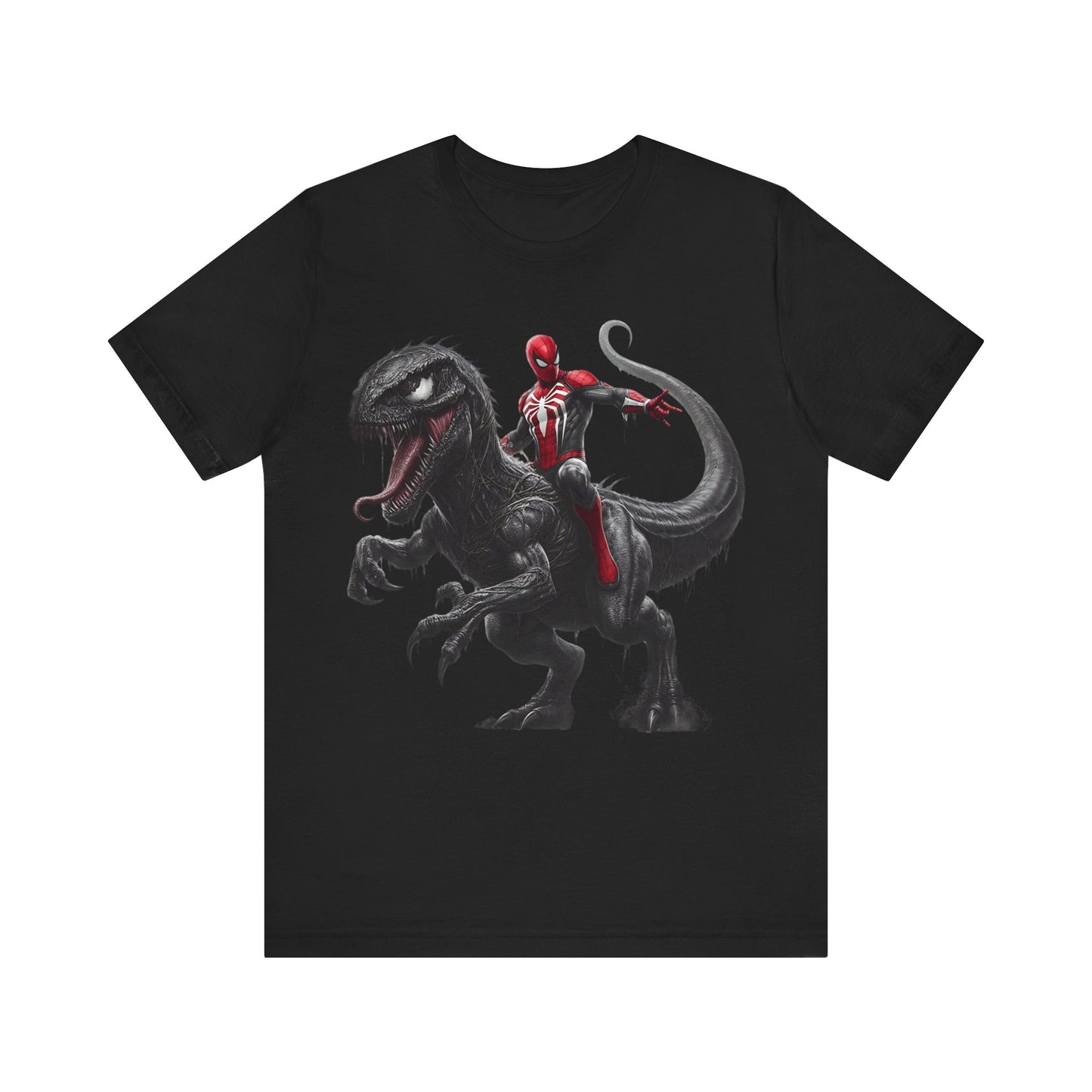 Spiderman Riding  Dinosaur- T-Shirt