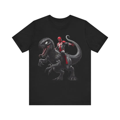 Spiderman Riding  Dinosaur- T-Shirt
