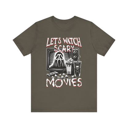 Halloween Tee, Let's watch scary movies- Short Sleeve Tee