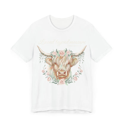 Highland Cow Unisex Tee - Loved Beyond Measure, Ephesians 3:19