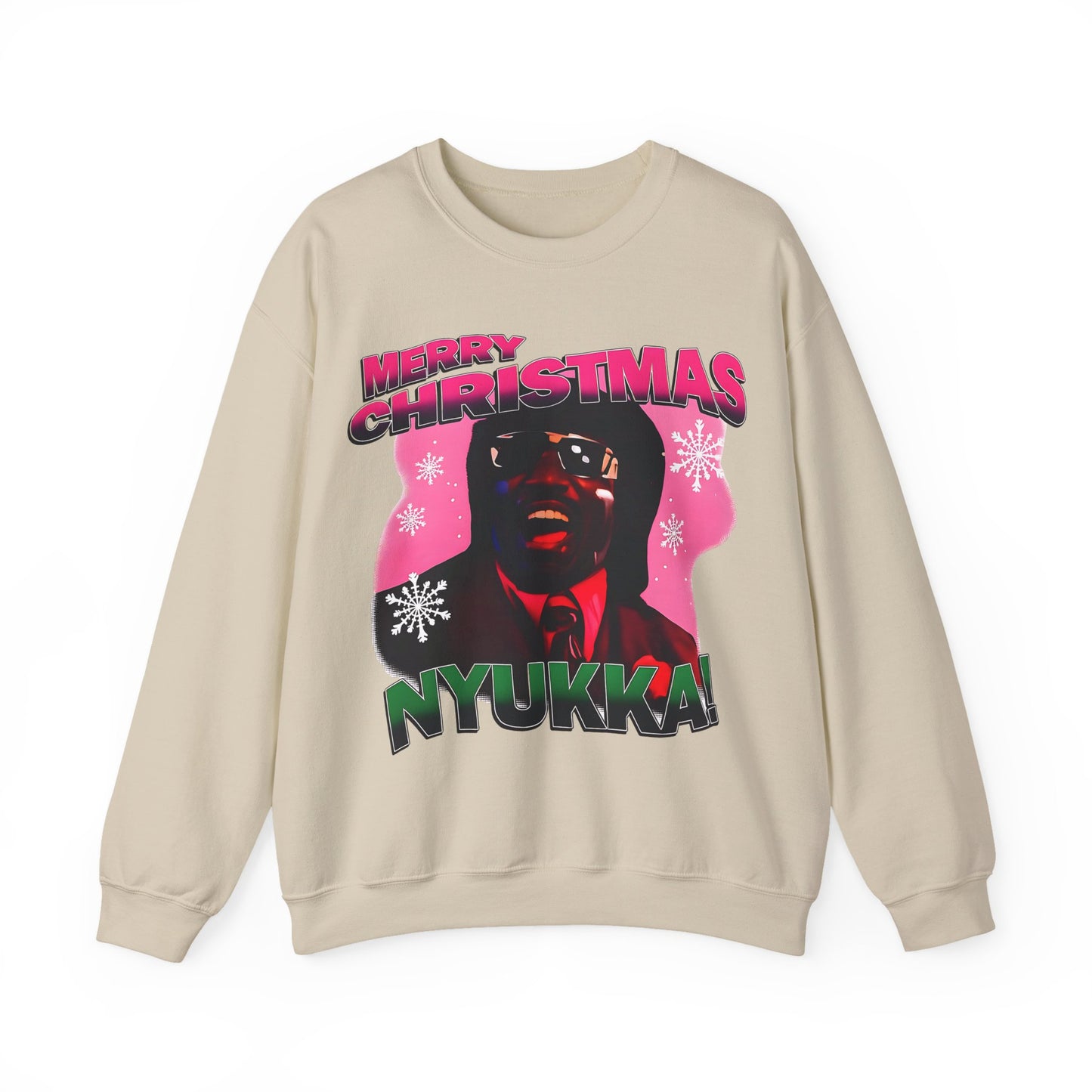 Christmas Nyukka Crewneck Sweatshirt — "Merry Christmas" from Pinky Nyukka