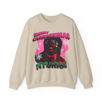 Christmas Nyukka Crewneck Sweatshirt — "Merry Christmas" from Pinky Nyukka
