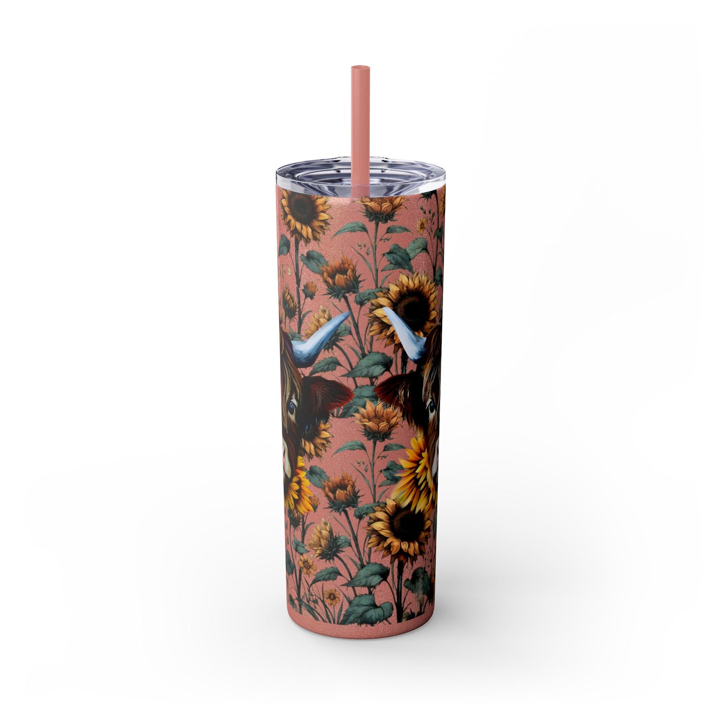 Tumbler Cup - Highland Cow and Sunflowers Design