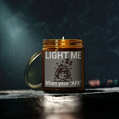 Light me when your afk- Scented Candle, 4oz-9oz- Apricot wax