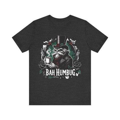 Bah Humbug Unisex Tee Shirt, Scrooge Christmas Top, Funny Holiday Clothing, Minimalist Design, Grinch Inspired Apparel, Sarcastic Gift for