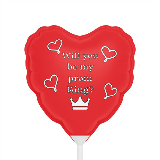 Will you be my prom King? Red Balloon (Round and Heart-shaped), 6"