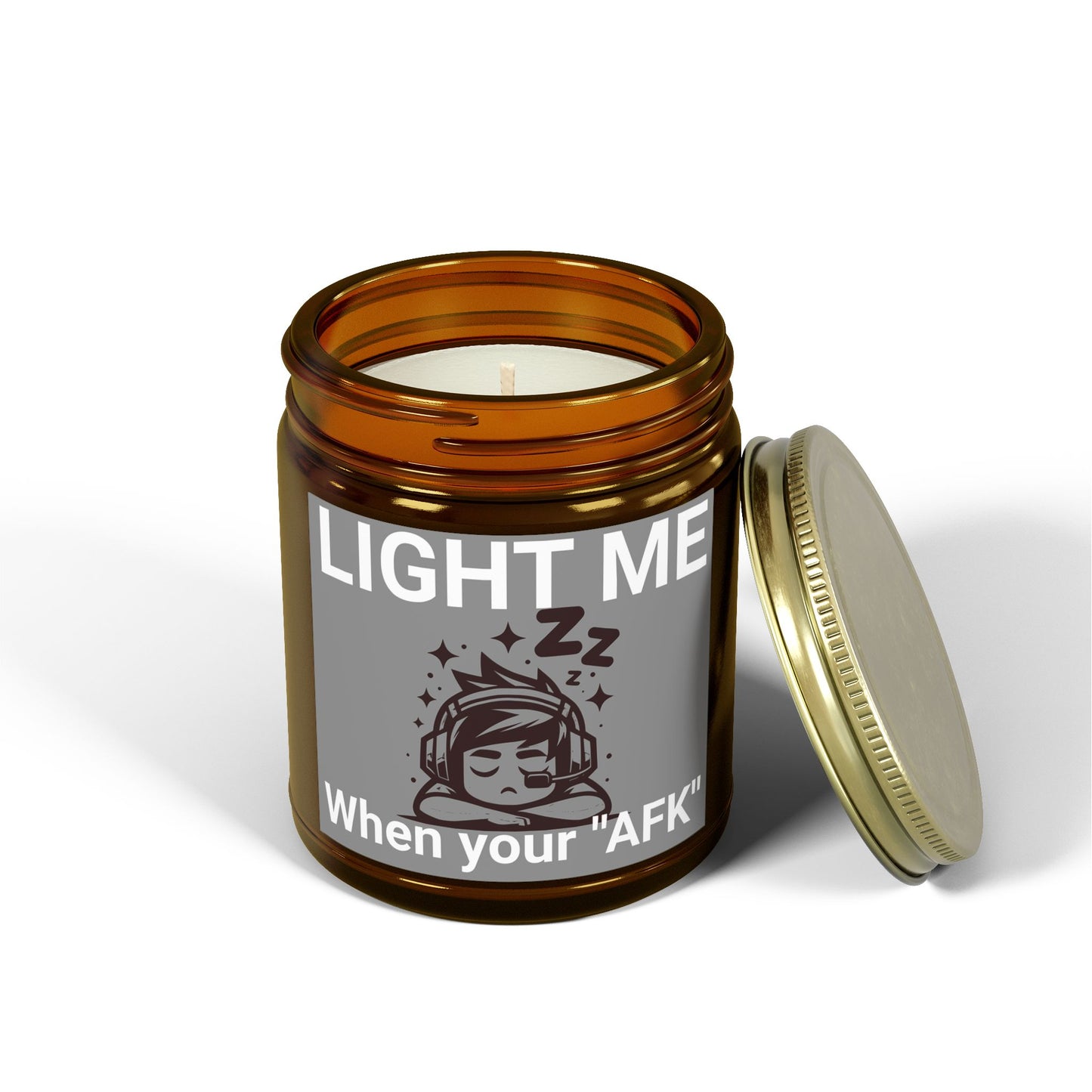 Light me when your afk- Scented Candle, 4oz-9oz- Apricot wax