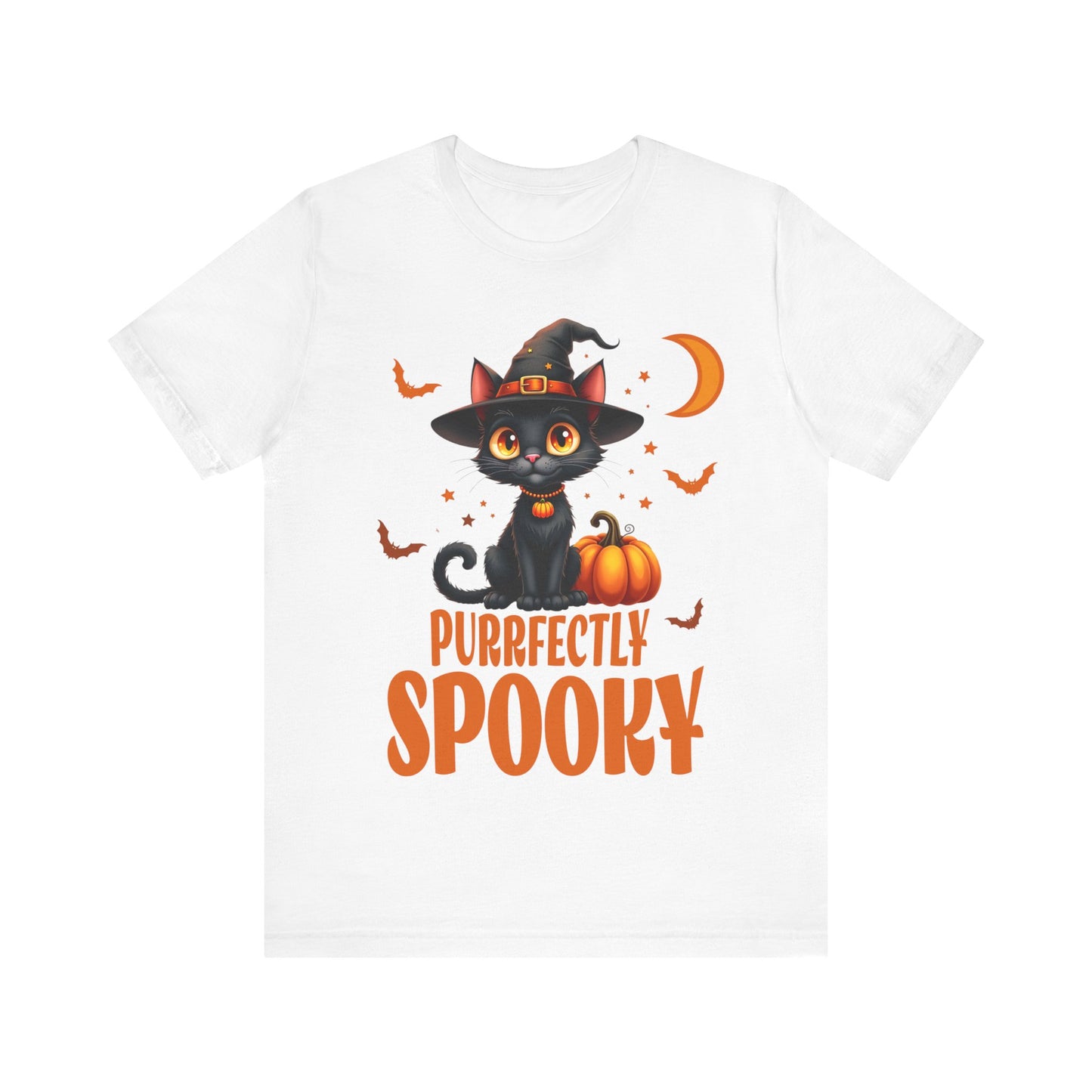 Cute halloween tee, Purrfectly spooky- Short Sleeve Tee