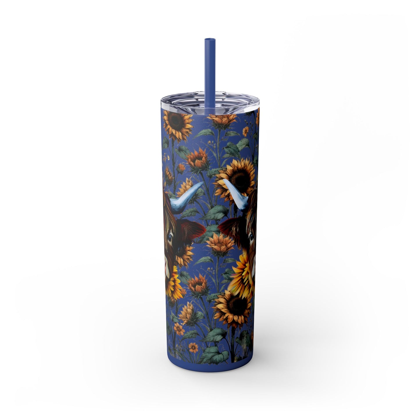 Tumbler Cup - Highland Cow and Sunflowers Design