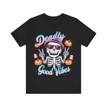 Halloween Skeleton Peace Sign Tee