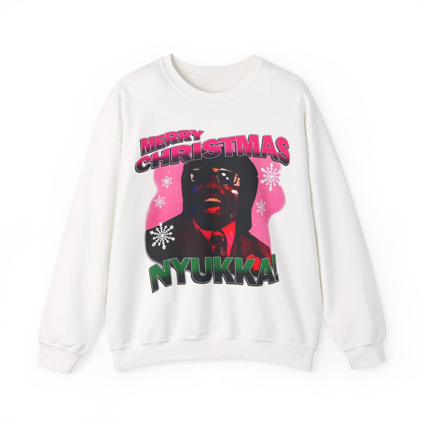 Christmas Nyukka Crewneck Sweatshirt — "Merry Christmas" from Pinky Nyukka