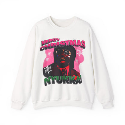 Christmas Nyukka Crewneck Sweatshirt — "Merry Christmas" from Pinky Nyukka