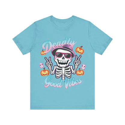 Halloween Skeleton Peace Sign Tee