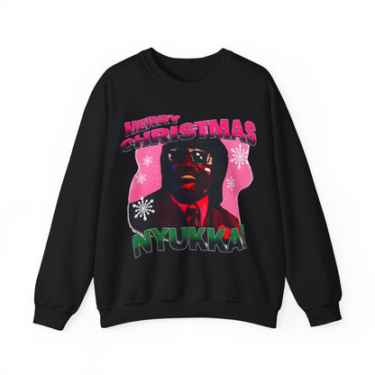 Christmas Nyukka Crewneck Sweatshirt — "Merry Christmas" from Pinky Nyukka