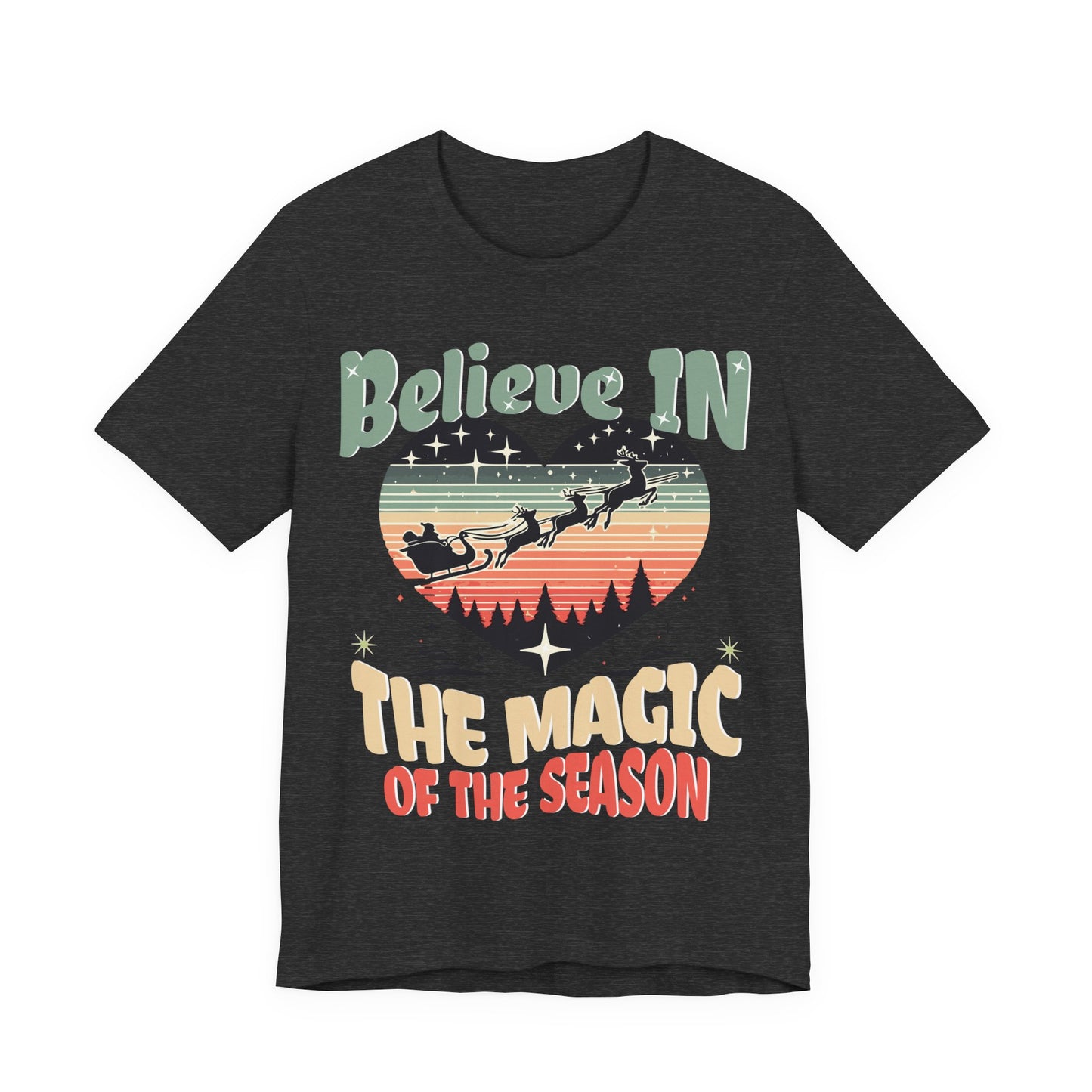 Christmas Shirt, Santa T-Shirt, Santa Believe, Christmas Gifts, Santa Graphic Tees, Express Delivery, Xmas Womens Clothing, Holiday T Shirts