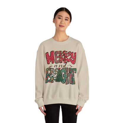 Christmas Sweatshirt, Womens Christmas Sweatshirt, Christmas Sweatshirts for Women, Christmas Merry and Bright - VICIOUSLY CRUNK MERCH