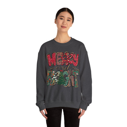 Christmas Sweatshirt, Womens Christmas Sweatshirt, Christmas Sweatshirts for Women, Christmas Merry and Bright - VICIOUSLY CRUNK MERCH