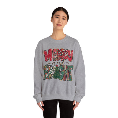 Christmas Sweatshirt, Womens Christmas Sweatshirt, Christmas Sweatshirts for Women, Christmas Merry and Bright - VICIOUSLY CRUNK MERCH