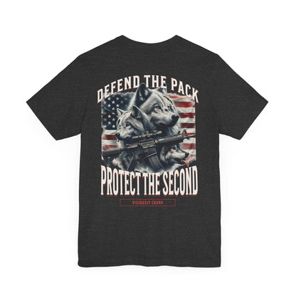 Defend the Pack, Protect the Second, Second amendment, Wolf pack, gun owner, veteran shirt, protect , patriotic, - VICIOUSLY CRUNK MERCH